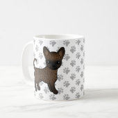 Brindle Smooth Coat Chihuahua Cartoon Dog & Paws Kaffeetasse (Vorderseite Links)