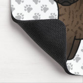 Brindle Smooth Coat Chihuahua Cartoon Dog & Paws Mousepad (Ecke)