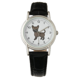 Brindle Smooth Coat Chihuahua Niedlicher Cartoon D Armbanduhr