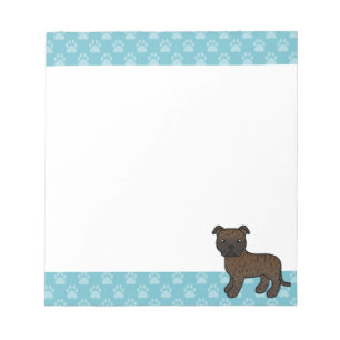 Brindle Staffordshire Bull Terrier Hund Notizblock