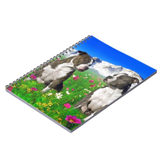 Brindle u. blaue Staffordshire- u. Pitbull-Hunde Notizblock (Linke Seite)