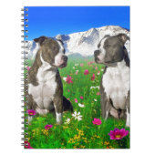 Brindle u. blaue Staffordshire- u. Pitbull-Hunde Notizblock (Vorderseite)