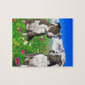 Brindle u. blaue Staffordshire- u. Pitbull-Hunde Puzzle (Horizontal)