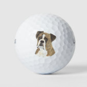 Brindle und weißer Boxerhund Golfball (Vorderseite)