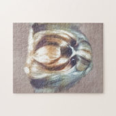 Brindle und weißer Hund Shih Tzu Puzzle (Horizontal)