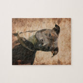 Brindle und weißer Pitbull Puzzle (Horizontal)