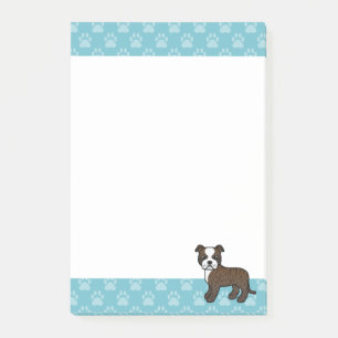 Brindle und weißer Staffordshire Bull Terrier Hund Post-it Klebezettel