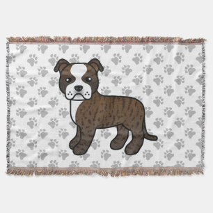 Brindle- und Weißer Staffordshire-Bullterrier-Hund Decke
