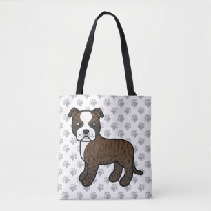 Brindle- und Weißer Staffordshire-Bullterrier-Hund Tasche