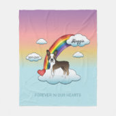 Brindle und White Boston Terrier Rainbow Memorial Fleecedecke (Vorderseite)