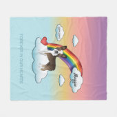 Brindle und White Boston Terrier Rainbow Memorial Fleecedecke (Vorderseite (Horizontal))