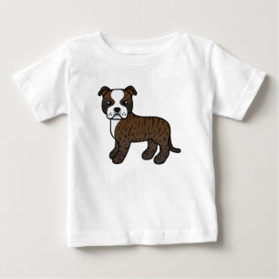 Brindle und White Staffordshire Bull Terrier Dog Baby T-shirt