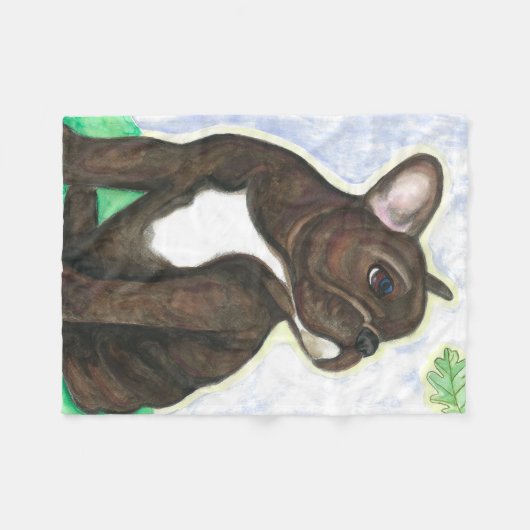 Brindle Welpen-Fleecedecke der französischen Fleecedecke (Vorderseite (Horizontal))