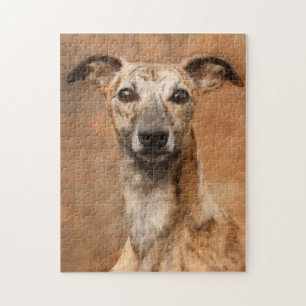 Brindle Whippet Dog   Schließung Puzzle