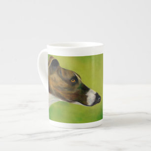 Brindle-Windhund-Knochenporzellan-Tasse (a80) Porzellantasse