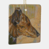 Brindle Windhund-Weihnachtsverzierung Keramikornament (Rechts)