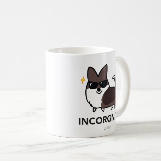 Brindle WolljackeCorgi Incorgnito Tasse (VorderseiteRechts)