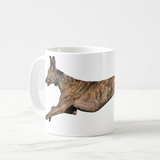 Brindled Lurcher-Windhund Kaffeetasse (Vorderseite Links)