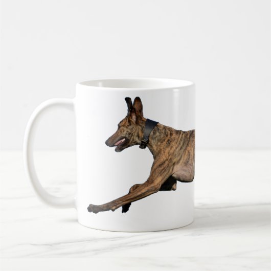 Brindled Lurcher-Windhund Kaffeetasse (Links)