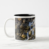 Brine fällt aus vulkanischem Gestein ab 2 Zweifarbige Tasse (Links)