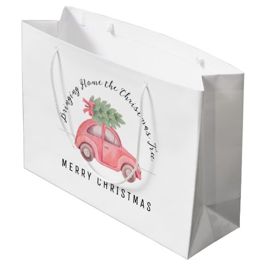 Brinen Zuhause Die Weihnachtsbaum-Geschenktasche Große Geschenktüte (Rückseite Schrägansicht)