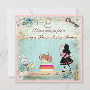 Bring a Book Alice & Flamingo Baby Shower Einladung