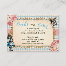 Bring a Book Alice im Wunderland Baby Shower Karte