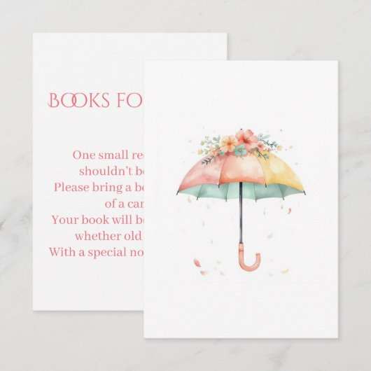 Bring a Book Floral Umbrella Baby Sprinkle Insert (Vorne/Hinten)