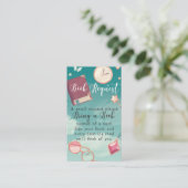Bring a book instead of a card baby shower request visitenkarte (Stehend Vorderseite)