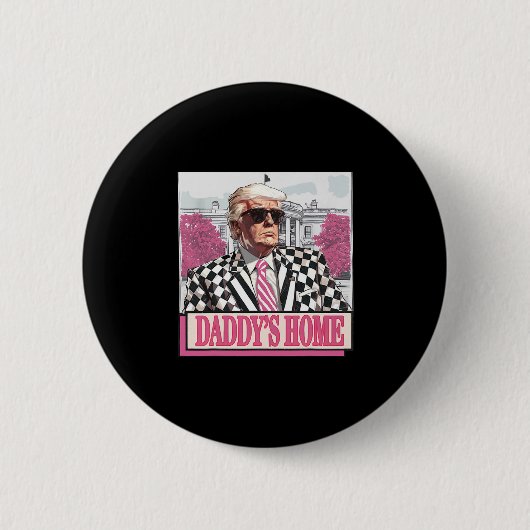 Bring Amerika zurück Daddy nach Hause Lustig Rosa Button (Vorderseite)