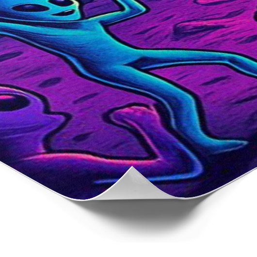 Bring Back The EDM Era - Cosmic DJ Alien Party Poster (Ecke)