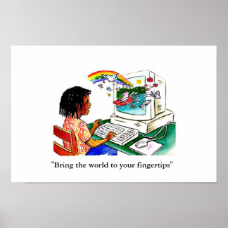 "Bring die Welt zu den Fingern" Poster