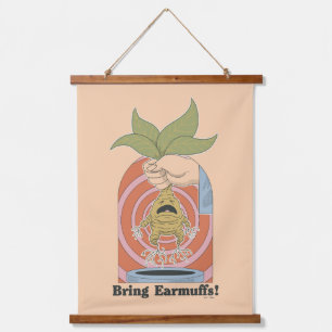 "Bring Earmuffs!" schreiende Mandrake-Grafik Wandteppich Mit Holzrahmen