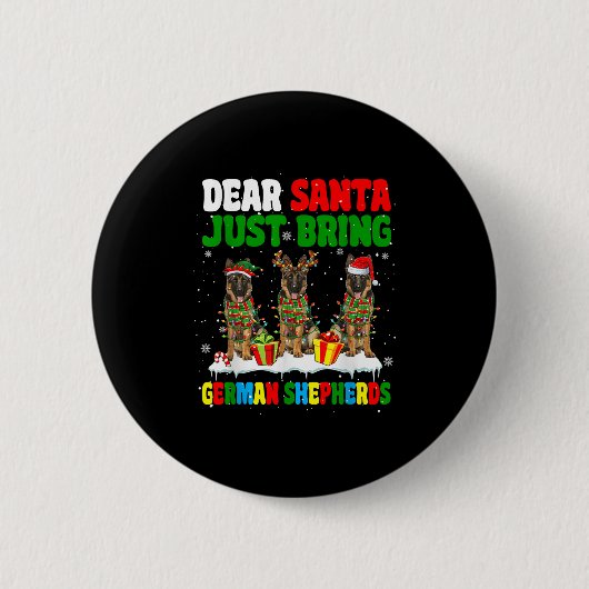 Bring einfach deutsche Schäferhunde Xmas Drei Sant Button (Vorderseite)