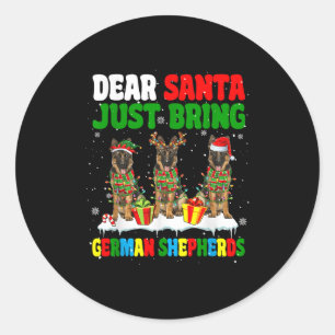 Bring einfach deutsche Schäferhunde Xmas drei Sant Runder Aufkleber