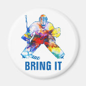 Bring it Hockey Goalie Watercolor Magnet (Vorne)