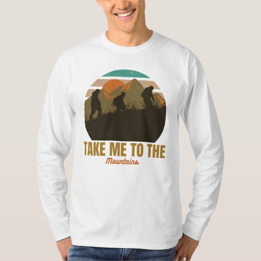 "Bring mich in die Berge" Retro-Silhouette T-Shirt (Vorderseite)