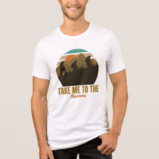 "Bring mich in die Berge" Retro-Silhouette Tri-Blend Shirt (Vorderseite)