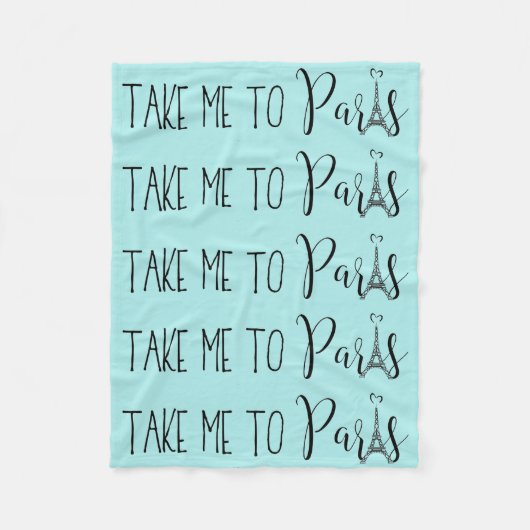 "Bring mich nach Paris" Fleecedecke (Vorderseite)