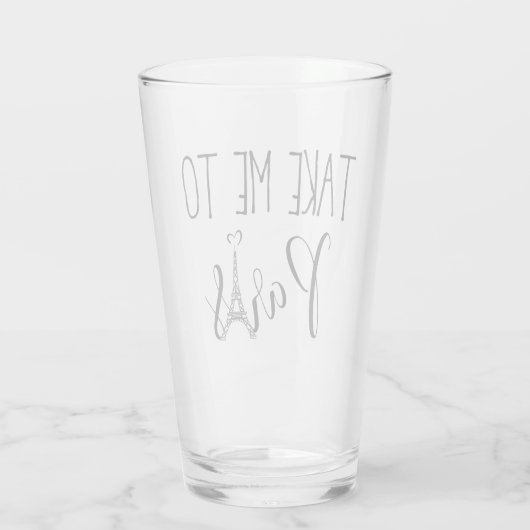 "Bring mich nach Paris" Glas (Rückseite)