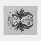 Bring mich nicht dazu, meine geflügelten Affen zu  Fleecedecke (Vorderseite (Horizontal))