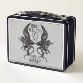 Bring mich nicht dazu, meine geflügelten Affen zu  Metall Brotdose (Rückseite)