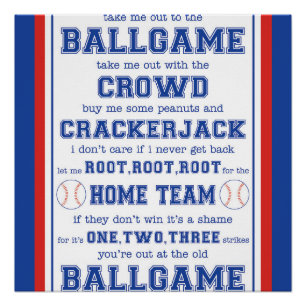 Bring mich raus zum Ballspiel, Baseball Poster