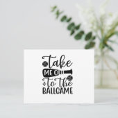 Bring mich raus zum Ballspiel Postkarte (Stehend Vorderseite)