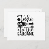 Bring mich raus zum Ballspiel Postkarte (Vorne/Hinten)
