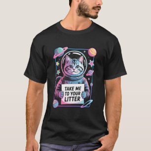Bring mich zu deinem Wurf Lustige Katze UFO Alien T-Shirt
