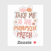 Bring mich zu dem Pumpkin Patch Custom Cut Vinyl Aufkleber (Blatt)