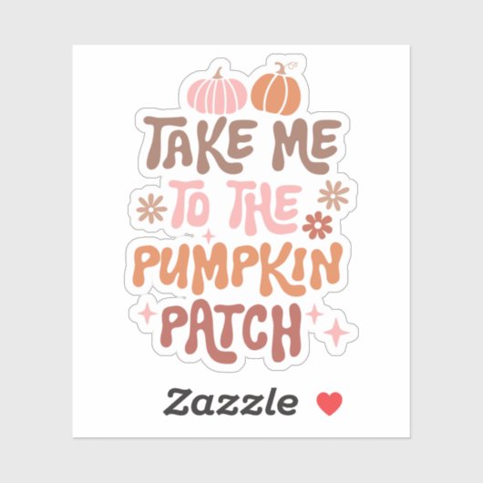 Bring mich zu dem Pumpkin Patch Custom Cut Vinyl Aufkleber (Blatt)