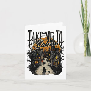 Bring mich zu Salem Black Cat Halloween Retro Vint Karte