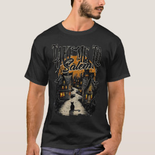 Bring mich zu Salem Black Cat Halloween Retro Vint T-Shirt
